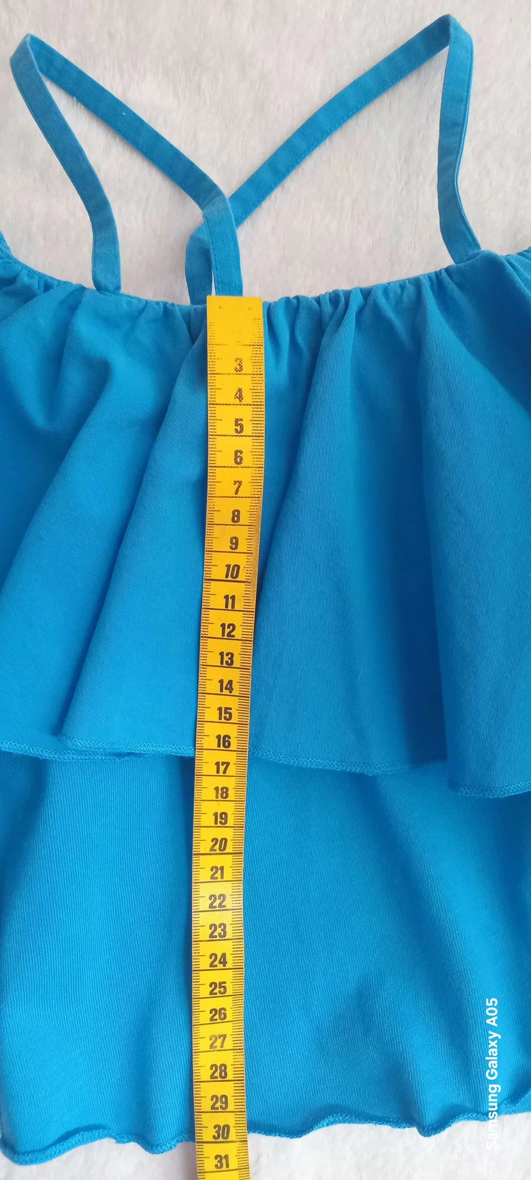 Top cropped azul raro - 100% algodão, com babados – photo 11